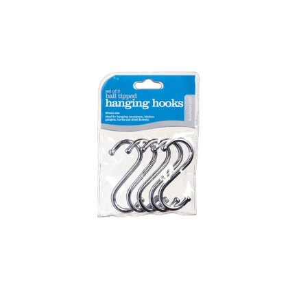 Kitchencraft Pack of Five 8cm Chrome Plated 'S' Hooks