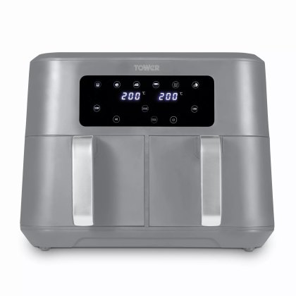 Tower Dual Basket Vortx Air Fryer Grey Tower Dual Basket Vortx Air Fryer Grey