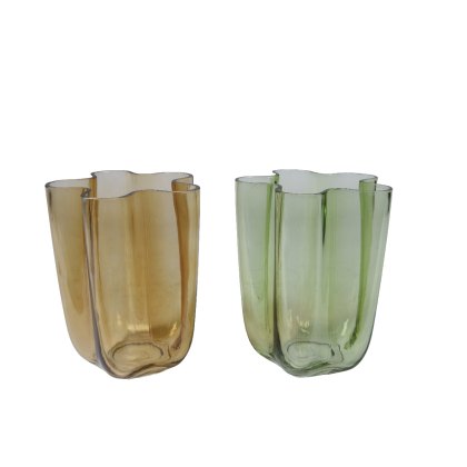 Kaemingk Folded Effect Glass Vase