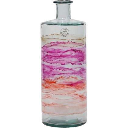 Kaemingk Recycled Multi Coloured Glass Vase Pink