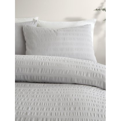 Serene Honley Seersucker Silver Duvet Cover Set