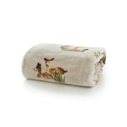 Deyongs Printed Flannel Fleece Throw Deer Deyongs Printed Flannel Fleece Throw Deer