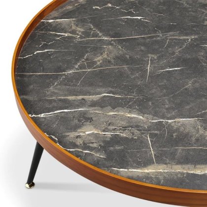 Lima Black Walnut Marble Coffee Table