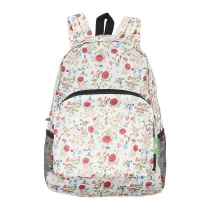 Eco Chic Lightweight Cream Floral Foldable Backpack Eco Chic Lightweight Cream Floral Foldable Backpack