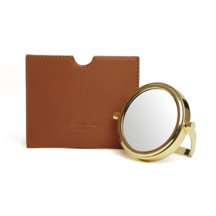Alice Wheeler Tan Venice Mirror & Pouch