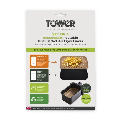 Tower 4 Pack 9L Dual Parchment Air Fryer Liners