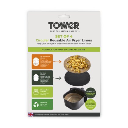 Tower 4 Pack 5-7L Brown Parchment Air Fryer Liners