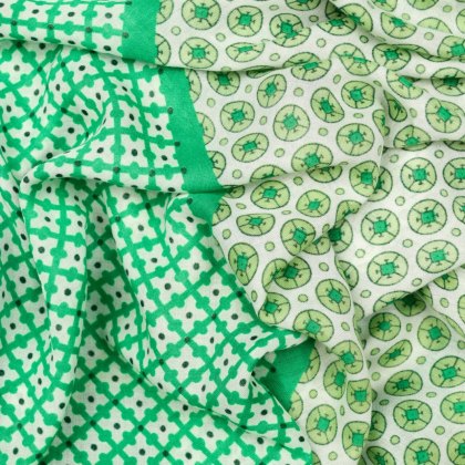 Zelly Green Multi Pattern Scarf