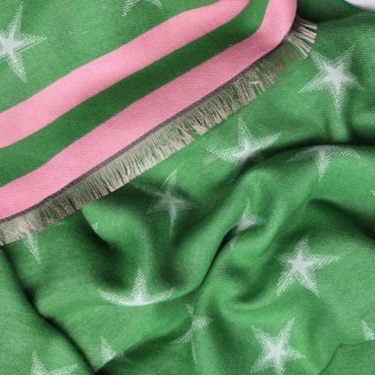 Zelly Green Stars & Stars Scarf