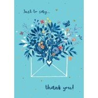 Otter House Blue Willow Floral Envelope Pack of 6 Mini Notecards
