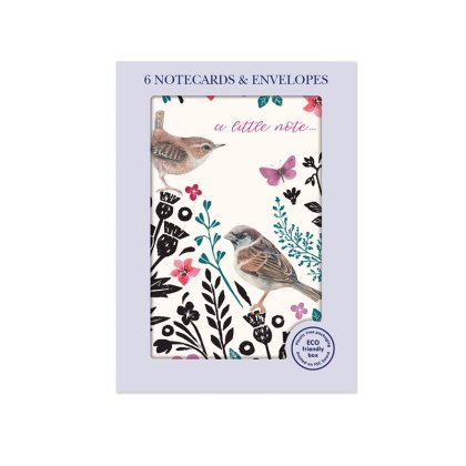 Otter House Floral Birds Pack of 6 Mini Notecards