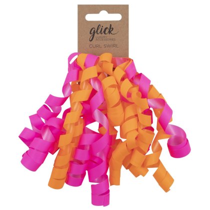 Glick Neon Pink & Orange Curl Swirls Glick Neon Pink & Orange Curl Swirls
