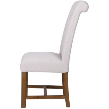 Scroll Back Dining Chair in Natural