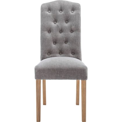 Button Back Dining Chair in Grey