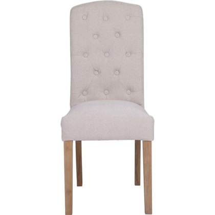 Button Back Dining Chair in Natural