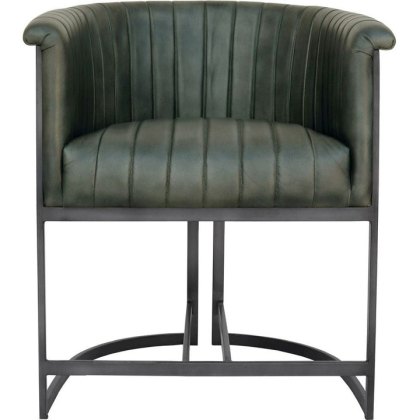 Leather & Iron Classic Tub Chair in Light Grey