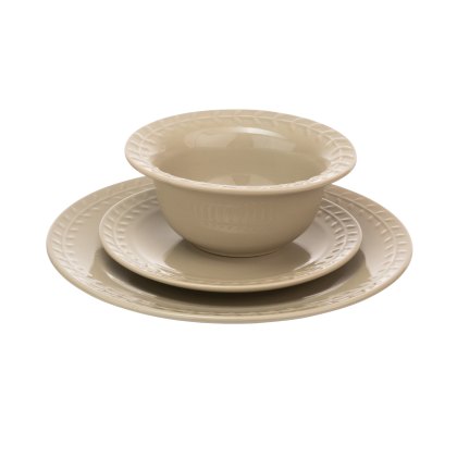 Artisan Street 12pc Leaf Dinner Set stone Artisan Street 12pc Leaf Dinner Set stone