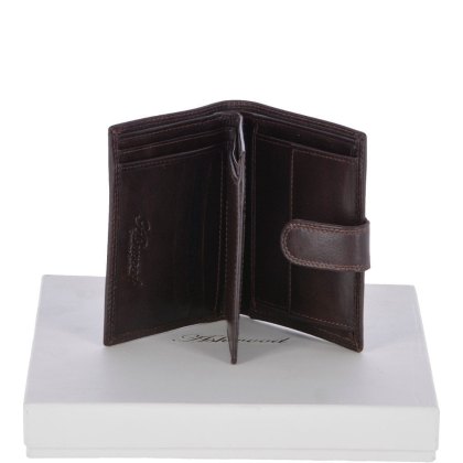 Fonz Leather Mens 6 card ID and Coins Dual Billfold Wallet Brown