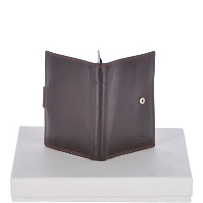 Fonz Leather Mens 6 card ID and Coins Dual Billfold Wallet Brown