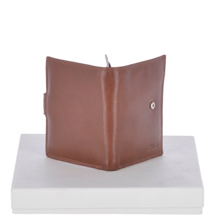 Fonz Leather Mens 6 card ID and Coins Dual Billfold Wallet Tan