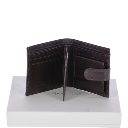Fonz Leather Mens 8 Card ID Coins and Zip Billfold Tab Wallet Brown