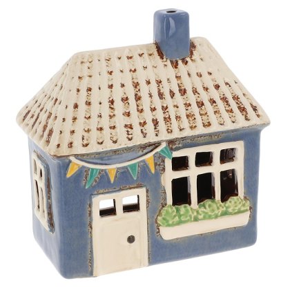 Shudehill Village Pottery Garden House Blue Tealight Shudehill Village Pottery Garden House Blue Tealight