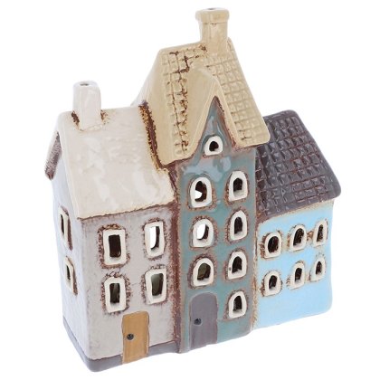 Shudehill Village Pottery Tiled Three Houses Tealight Shudehill Village Pottery Tiled Three Houses Tealight