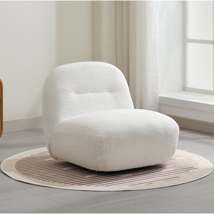 Luna Swivel Accent Chair in Ice Cream