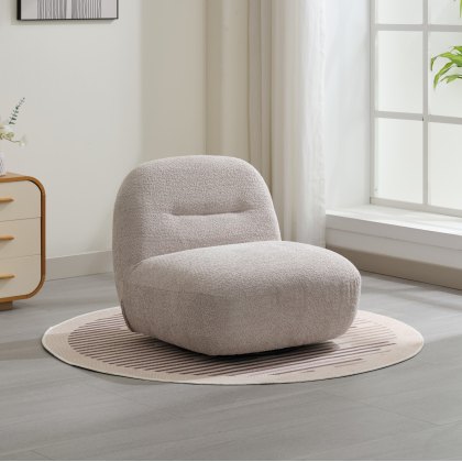 Luna Swivel Accent Chair in Oyster