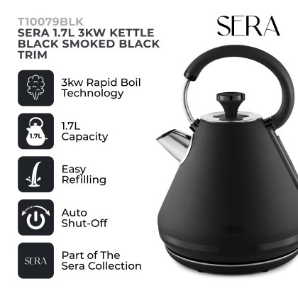 Tower Sera 1.7L 3kw Kettle Black