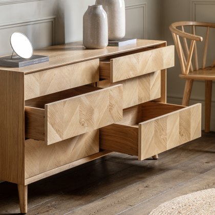 Herringbone 6 Drawer Sideboard