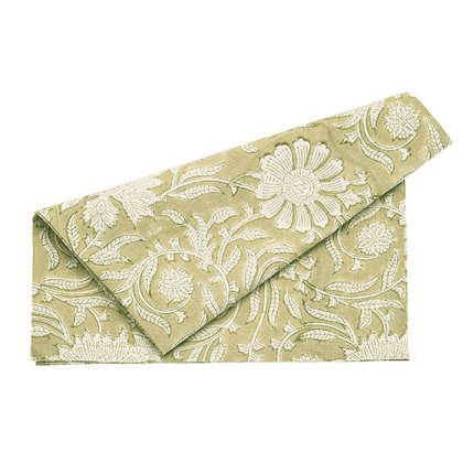 Walton & Co Elise Set of 2 Olive Hand Block Print Napkins Walton & Co Elise Set of 2 Olive Hand Block Print Napkins