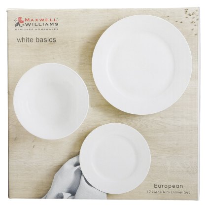 Maxwell & Williams White Basics Rim 12 Piece Dinner Set