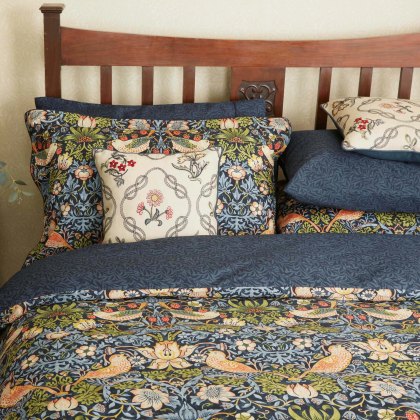 Morris & Co Strawberry Thief Indigo Duvet Cover Set