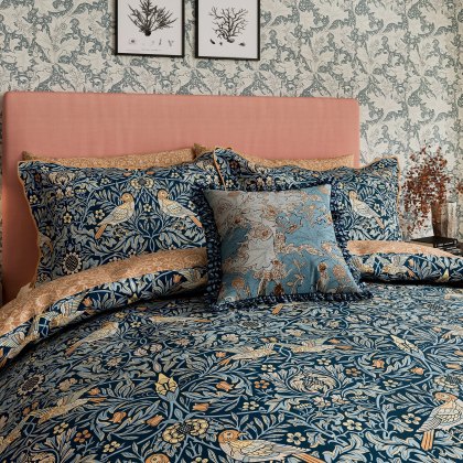 Morris x Emery Walker Bird Webb's Blue Duvet Cover Set