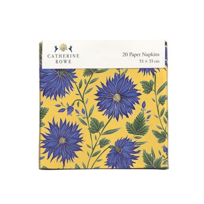 Blue Flowers 20 Pack of Paper Napkins Blue Flowers 20 Pack of Paper Napkins