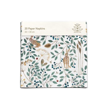 Hares and Berries 20 Pack of Paper Napkins Hares and Berries 20 Pack of Paper Napkins