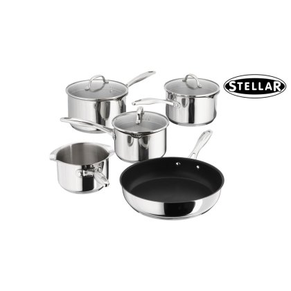 Stellar Profile 7000 5 Piece Draining Saucepan and Fry Pan Set Stellar Profile 7000 5 Piece Draining Saucepan and Fry Pan Set