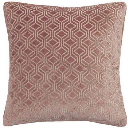 Paoletti Avenue Blush Velvet Jacquard Cushion
