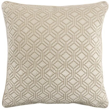 Paoletti Avenue Ivory Velvet Jacquard Cushion