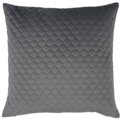 Norfolk & Co Epsom Steel Quilted Velvet Cushion