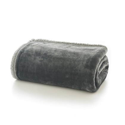 Deyongs Blackbrook Charcoal and Platinum Sherpa Reverse Throw Deyongs Blackbrook Charcoal and Platinum Sherpa Reverse Throw