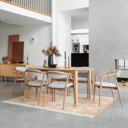 G Plan Winchester Oval Extending Dining Table and 6 Isabelle Chairs