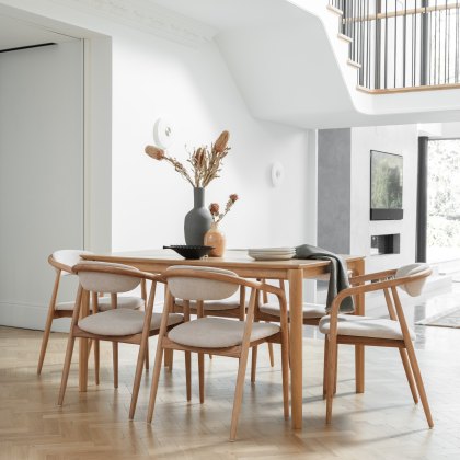 G Plan Winchester Rectangular Extending Dining Table and 6 Isabelle Chairs