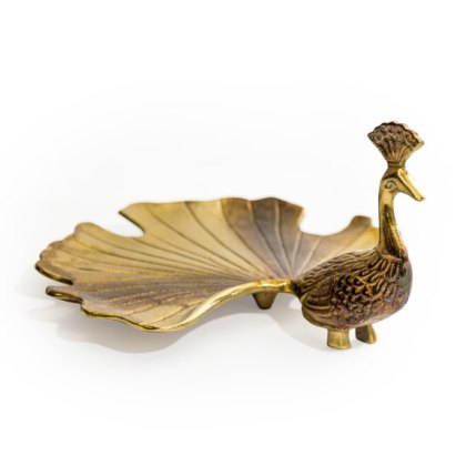 McGowan Rutherford Antique Gold Peacock Trinket Dish McGowan Rutherford Antique Gold Peacock Trinket Dish