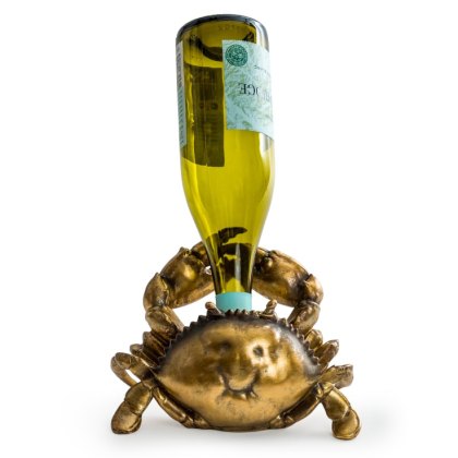McGowan Rutherford Antique Gold Thirsty Crab Wine Bottle Holder McGowan Rutherford Antique Gold Thirsty Crab Wine Bottle Holder
