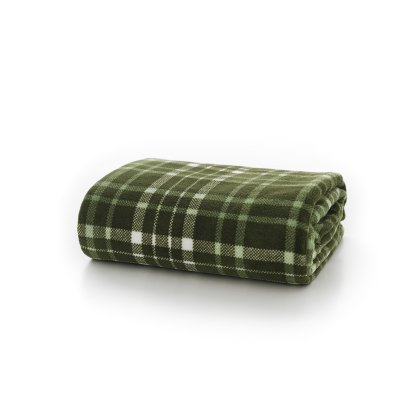 Deyongs Snuggle Touch Tartan Throw 140x180cm Olive