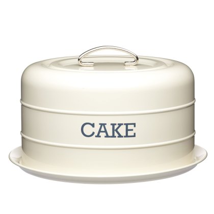 Living Nostalgia Antique Cream Airtight Dome Cake Tin