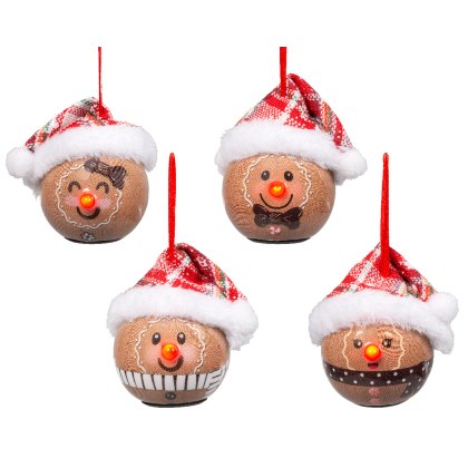 Kaemingk Gingerbread Men Flashing Bauble Kaemingk Gingerbread Men Flashing Bauble