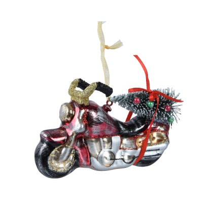Kaemingk Vintage motorcycle Glass Bauble Kaemingk Vintage motorcycle Glass Bauble